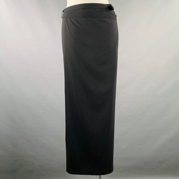 JEAN PAUL GAULTIER Size XL Black Wool Silk Wrap Around Skirt - Picture 1 of 7